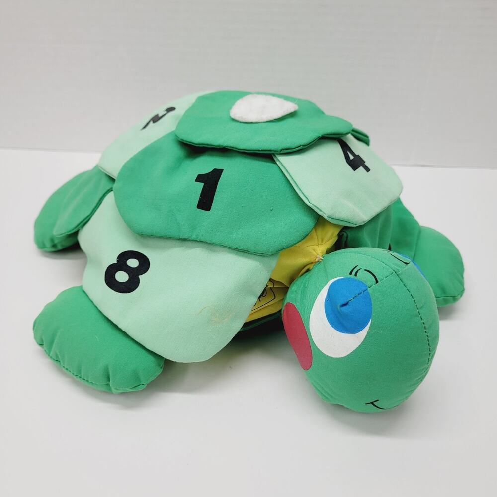 Vintage 1984 Applause Counting Turtle Abacus Plush Stuffed Animal Tortoise